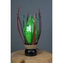 Lampe mosaïque de verre verte