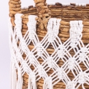 Panière en macramé naturel blanc