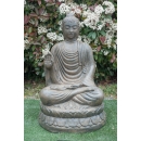 Statue Bouddha abhaya-mudra 100 cm marron antique