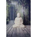 Statue Bouddha Dhyana mudra blanc