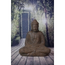 Statue Bouddha Dhyana mudra brun antique