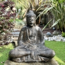 Statue Bouddha Dhyana mudra gris