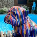 Statue bouledogue design multicolore