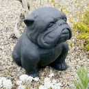 Statue chien bouledogue noir