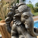 Statue Ganesh 60 cm marron antique