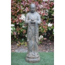 Statue moine debout brun antique