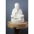 Statue moine Shaolin en prière blanc