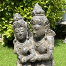 Statue Rama et Sita marron antique