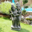 Statue Rama et Sita marron antique