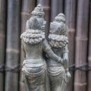 Statue Rama et Sita marron antique