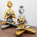 Statue yogi dorée & argentée