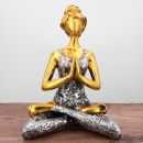 Statue yogi dorée & argentée