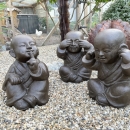 Statues 3 moines sagesse jardin