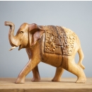 Statuette éléphant en bois de suar