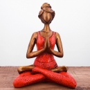 Statuette femme posture yoga blanche
