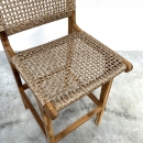 tabouret haut teck et fibres synthétiques