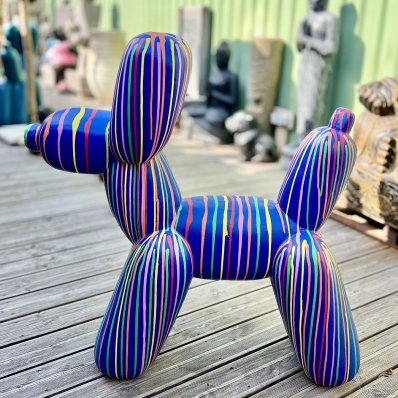 statue chien ballon  couleurs chamarrées