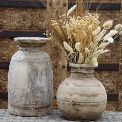 Vase indien ancien en bois