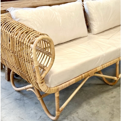 Divan 'Dora' en rotin naturel