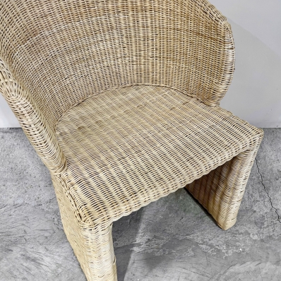 Fauteuil minimaliste 'Victor' en rotin