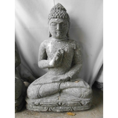 Statue Bouddha vitarka mudrã en pierre 60 cm