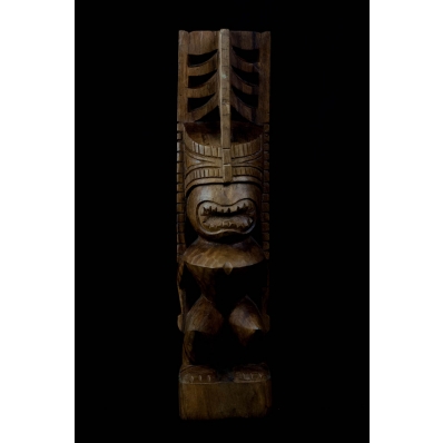 Tiki polynésien Teahupoo en bois de suar 50 cm